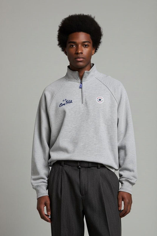 Converse G.S. Con-Pak Half-Zip Grey Sweatshirt - Size M