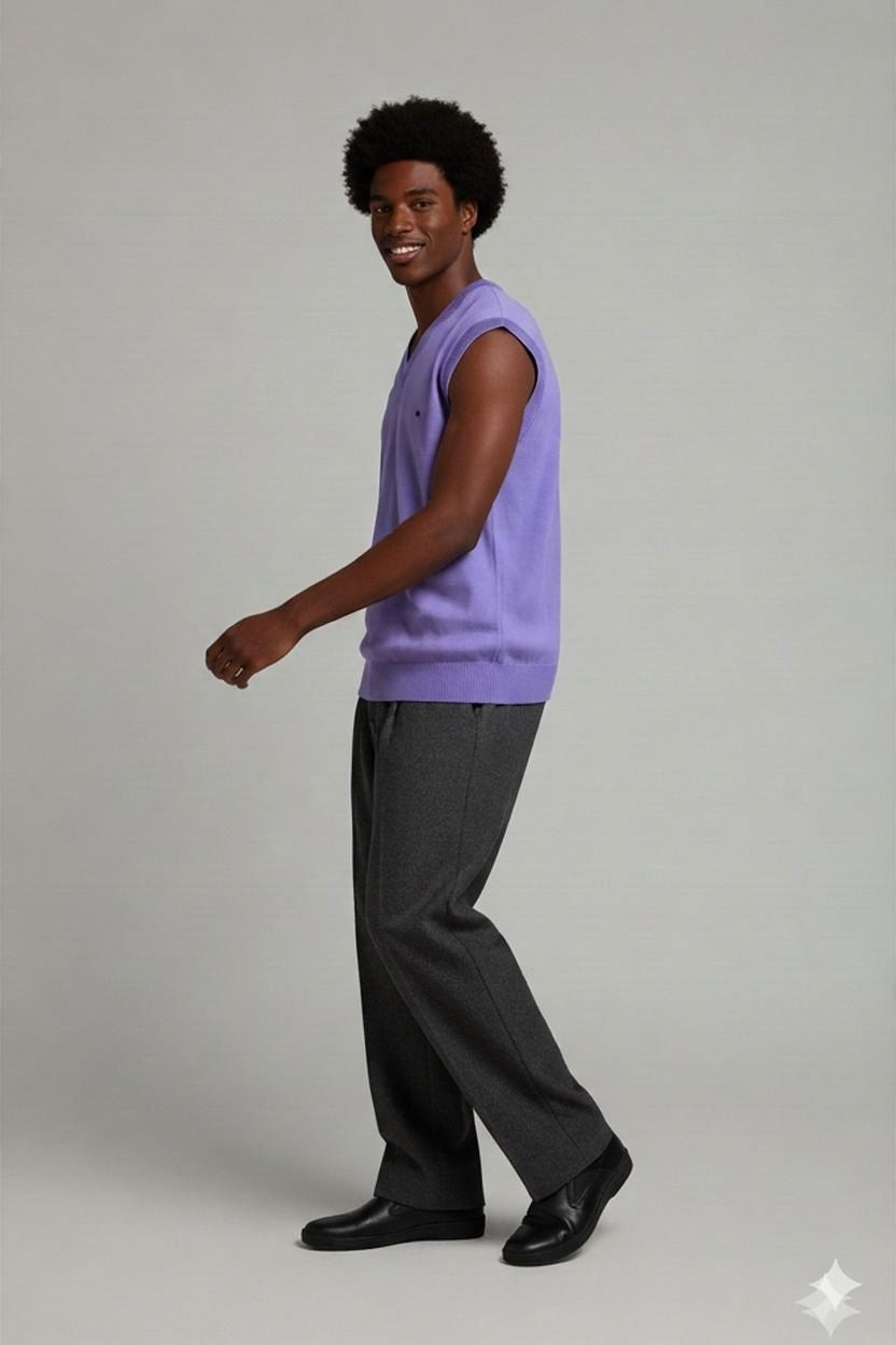 Il Granchio Purple V-Neck Sleeveless Sweater Vest