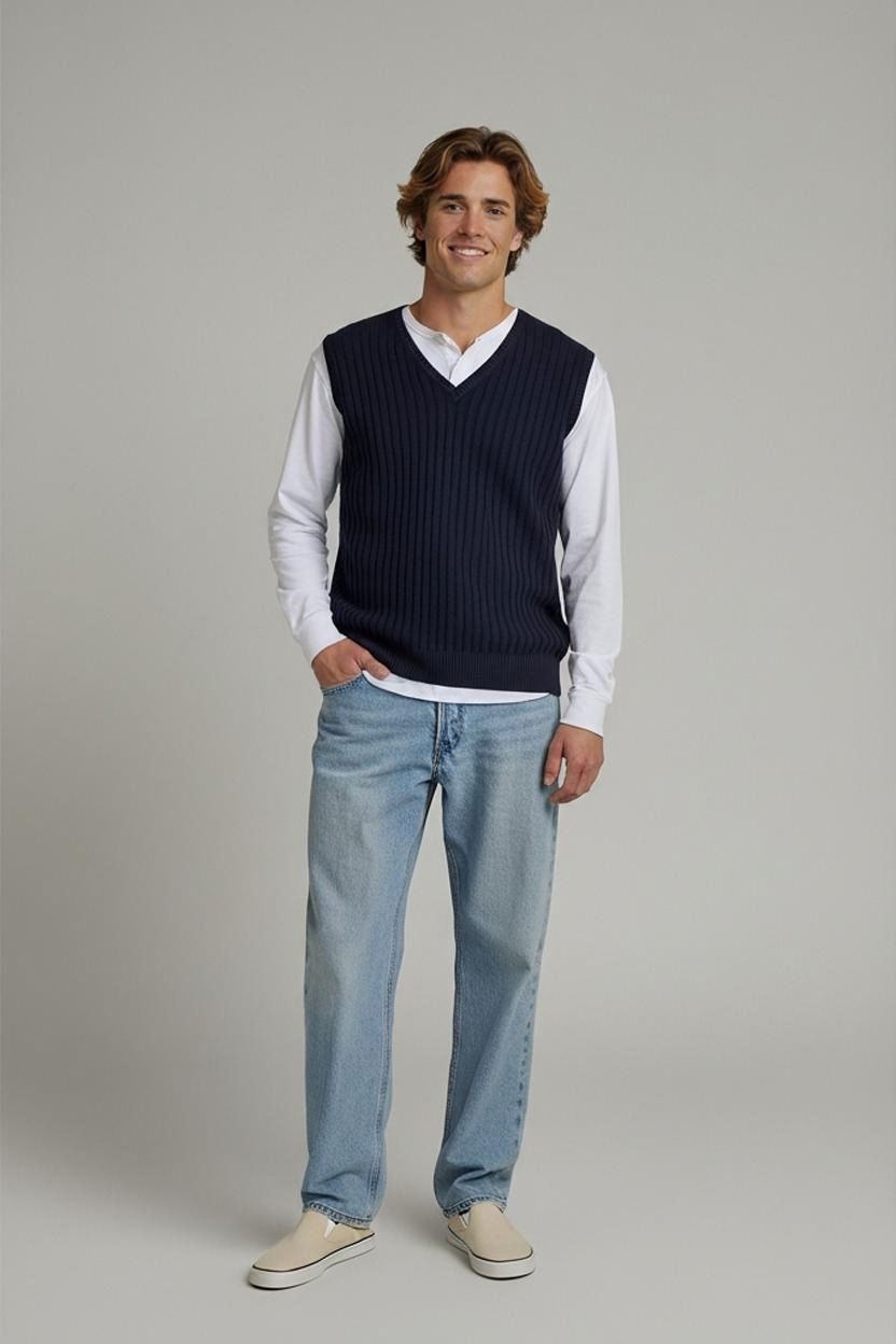 Robe di Kappa Navy Sleeveless Sweater Vest - XXL