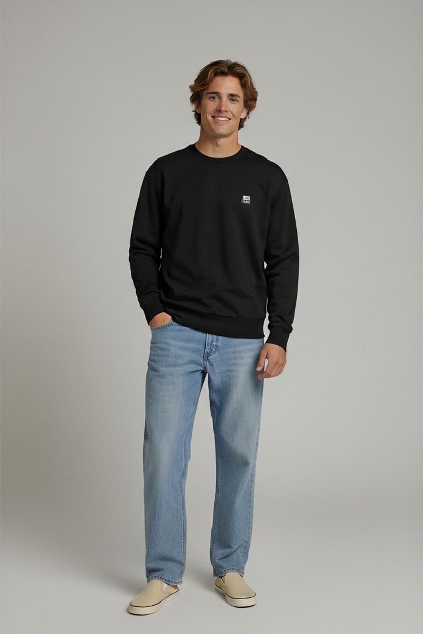 Diesel Black Crew Neck Sweatshirt with Logo Patch
