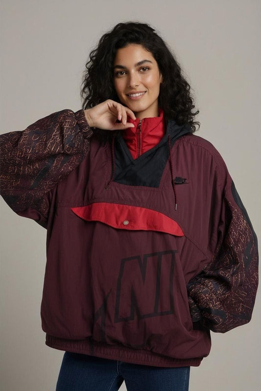 Vintage Nike Windbreaker Jacket - Purple & Red Color Block