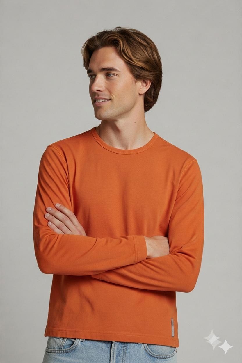 GAS Jeans Orange Long Sleeve Top - Size M