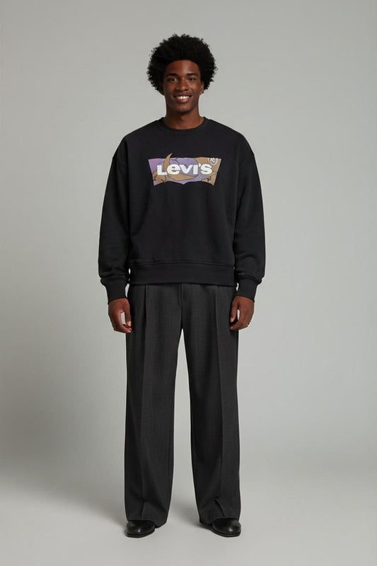 Levi's Black Sweatshirt with Moon Graphic Logo - Size L