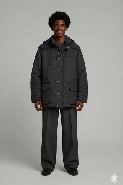 Hugo Boss Navy Parka Jacket - Men's Winter Coat