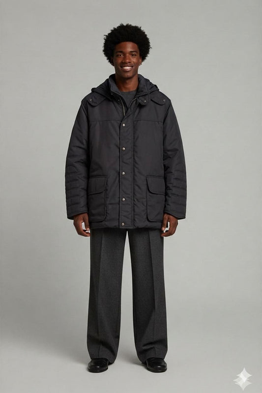 Hugo Boss Navy Parka Jacket - Men's Winter Coat