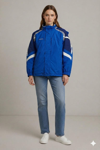 Columbia Sportswear Blue Windbreaker Jacket with Color Blocking