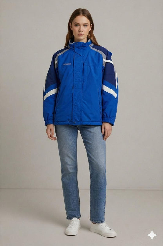 Columbia Sportswear Blue Windbreaker Jacket with Color Blocking