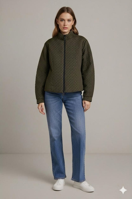 Balmain Sylviane Paris Green Diamond Pattern Jacket