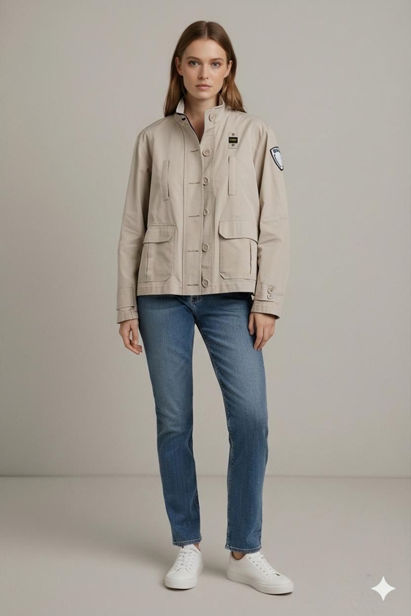 Blauer USA Beige Lightweight Windbreaker Jacket - Size XL