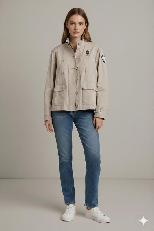 Blauer USA Beige Lightweight Windbreaker Jacket - Size XL