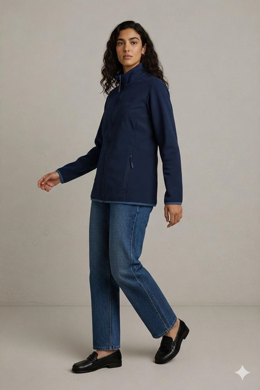 Jack Wolfskin Navy Fleece Jacket - Size M