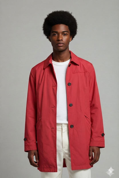 Woolrich Men's Coral Red Windbreaker Jacket - Size M