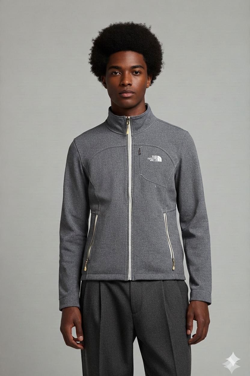 The North Face Grey Zip-Up Jacket - Size Large