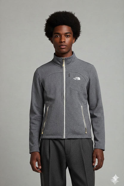 The North Face Grey Zip-Up Jacket - Size Large