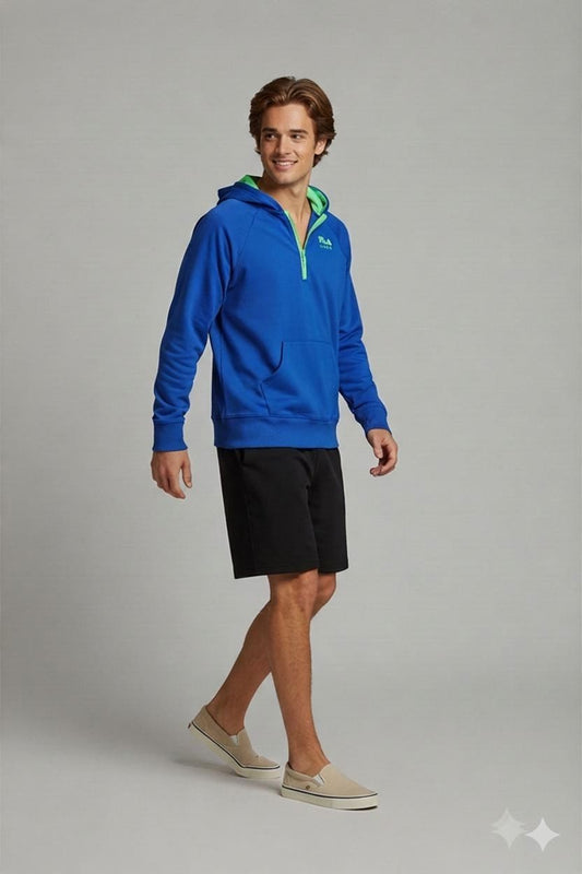 FILA Sport Royal Blue Track Jacket with Green Accents - Size XL