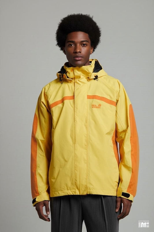 Jack Wolfskin Yellow & Orange Windbreaker Jacket - Size L