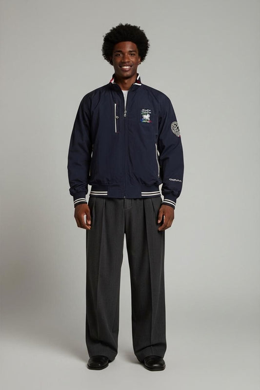 Henry Val Navy Windbreaker Jacket - Size L - Italian Sports Collection