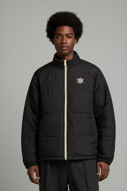 FILA Golf Windbreaker Jacket - Black with 'Feel The Green' Logo