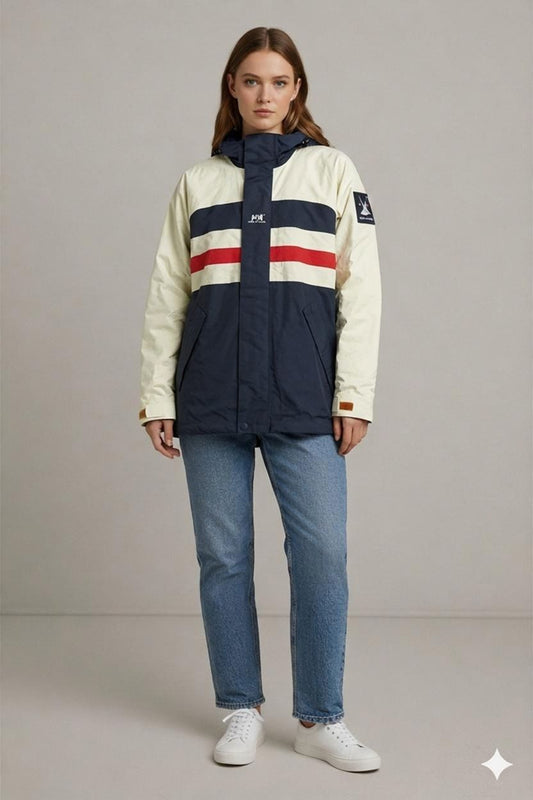 Helly Hansen Windbreaker Jacket - Navy/White/Red - Size M