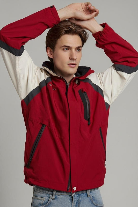 Columbia Sportswear Red & White Windbreaker Jacket - Size S