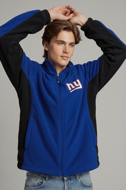 NFL New York Giants Fleece Jacket - Blue/Black - Size M