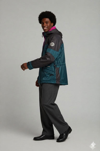 Jack Wolfskin Windbreaker Jacket - Size L/M - Black & Teal