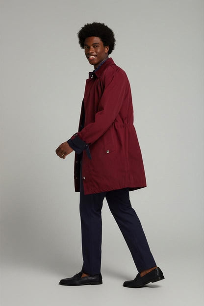 Nautica Red Button-Down Shirt with Navy Accents