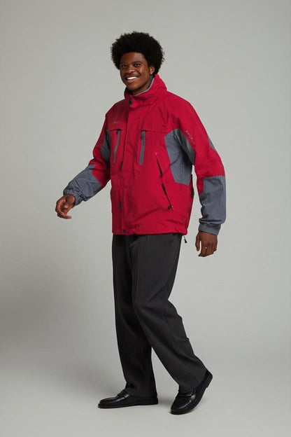 Columbia Sportswear Titanium Red & Grey Windbreaker Jacket - Size M