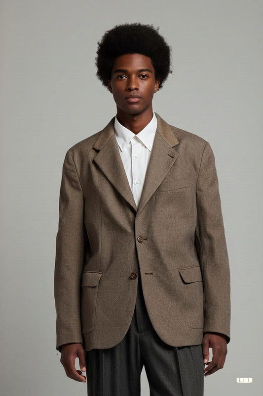 Vintage Tommy Hilfiger Grey Wool Blazer - Heritage M-Large