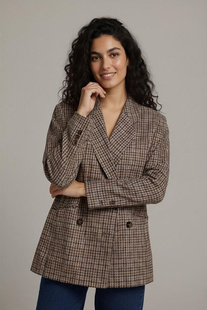 Kirsten Modedesign Checkered Pattern Coat - Vintage Style