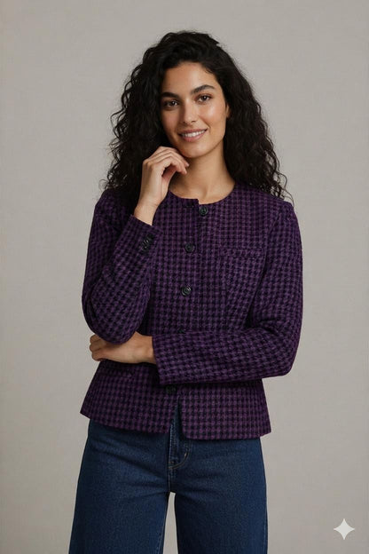 Purple Checkered Jacket - Size 44 (GB 14)