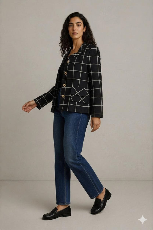 Margiela for Anticoli Black & White Checkered Button-Down Shirt - Made in Italy