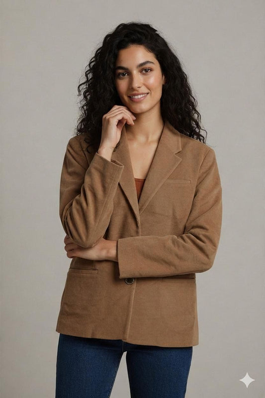 Gianni Versace Camel Brown Wool Blazer Jacket