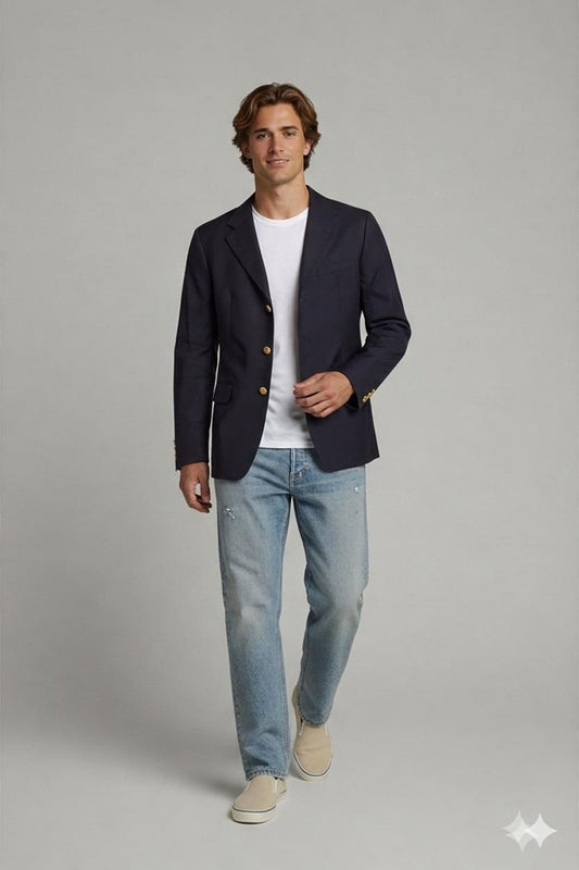 Aquascutum of London Navy Blazer with Gold Buttons