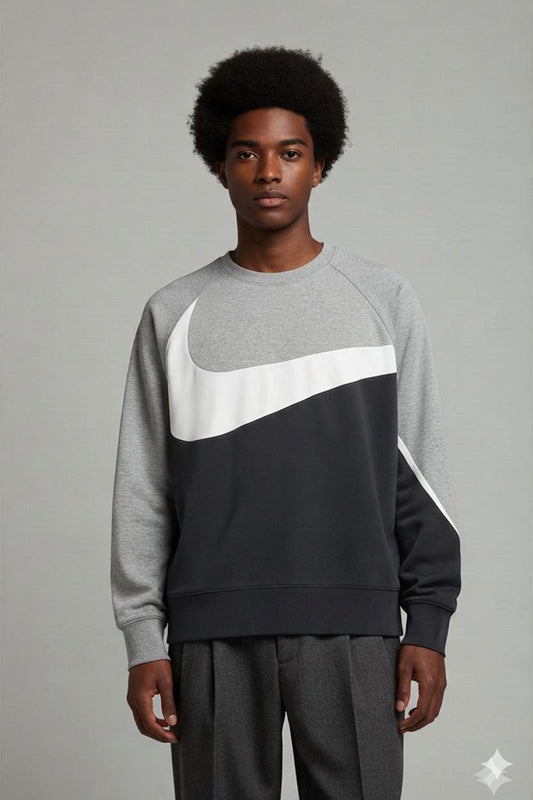 Nike Colorblock Sweatshirt - Grey, Black & White - Size XXL