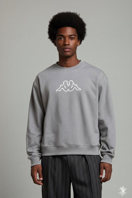 Kappa Grey Sweatshirt with Logo - Size Medium