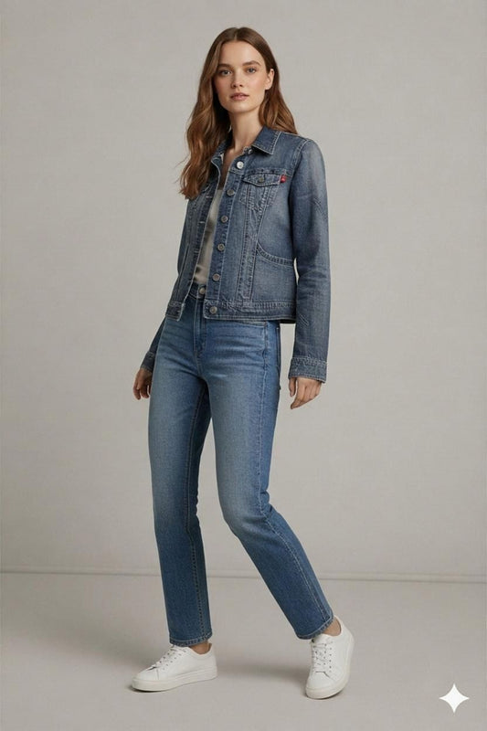 Pavarotti Women's Denim Jacket with Embroidery - Size M