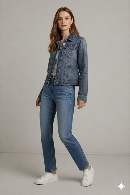 Pavarotti Women's Denim Jacket with Embroidery - Size M