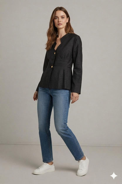 Claudio Lugli Black Blazer Jacket - Size 40 - Made in Italy