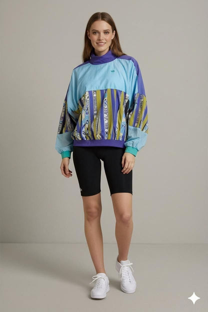 Vintage Adidas Active Colorful Striped Jacket - Size 40