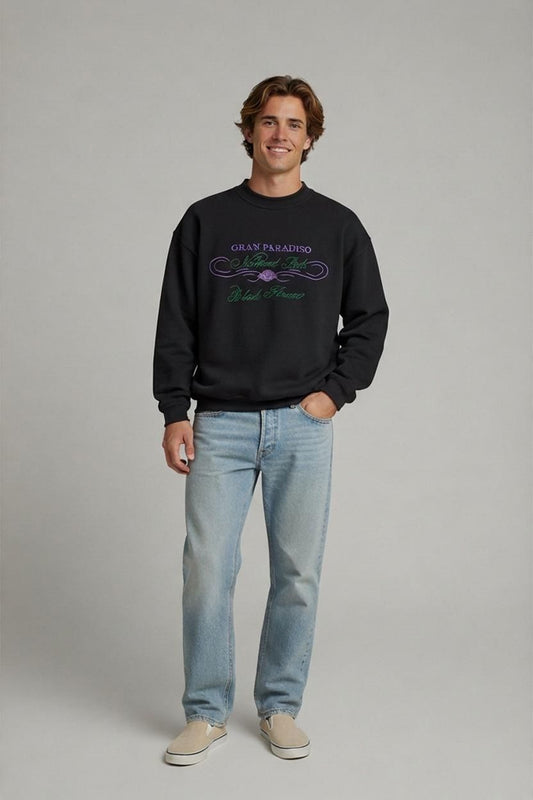 Epsilon Black Sweatshirt Gran Paradiso National Park - Size M