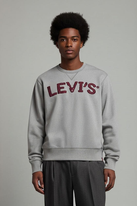 Levi's Grey Sweatshirt with Red Logo - Size M