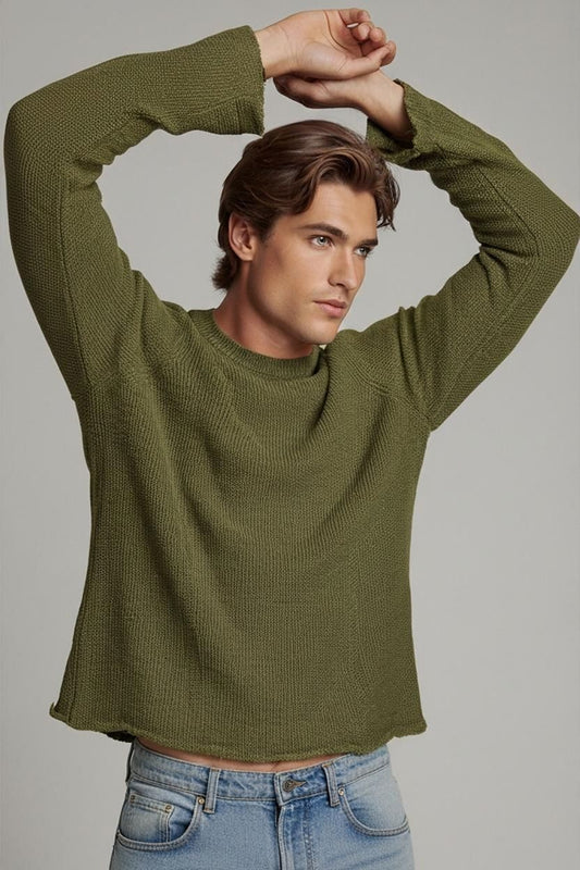 Vintage Army & Navy Green Wool Sweater - Made in Italy - Size 42