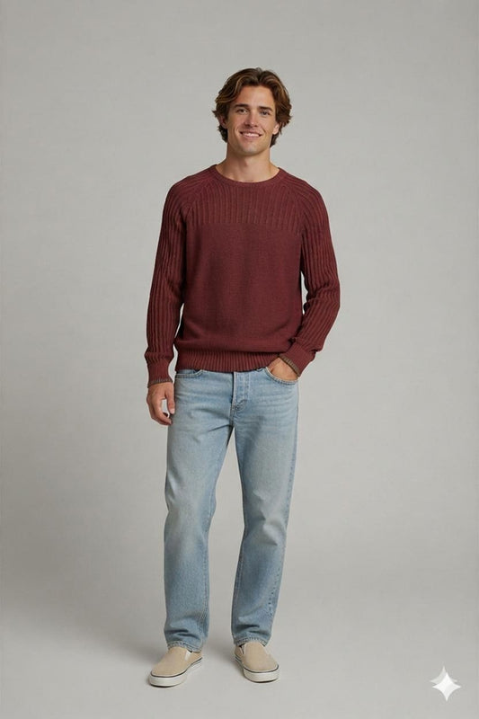 Columbia Burgundy Crew Neck Sweater - Men's Size XL