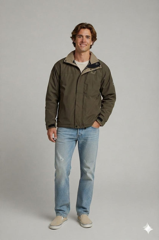 Jack Wolfskin Olive Windbreaker Jacket - Size XL