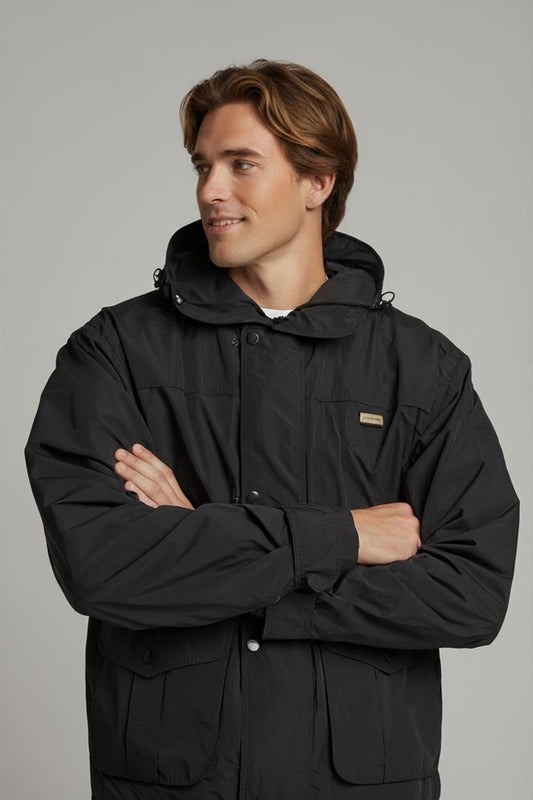 Barbour Black Windbreaker Jacket - Size L