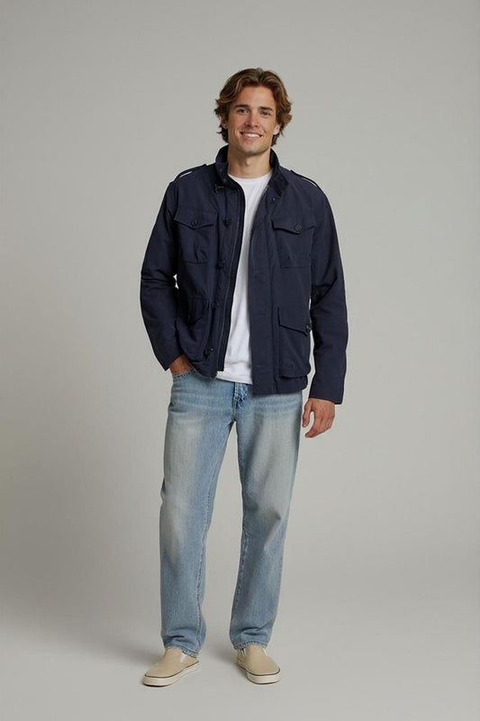 Fay Navy Field Jacket - Men's Size M