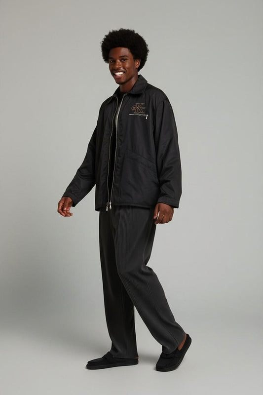 Calvin Klein Jeans Black Windbreaker Jacket - Size L