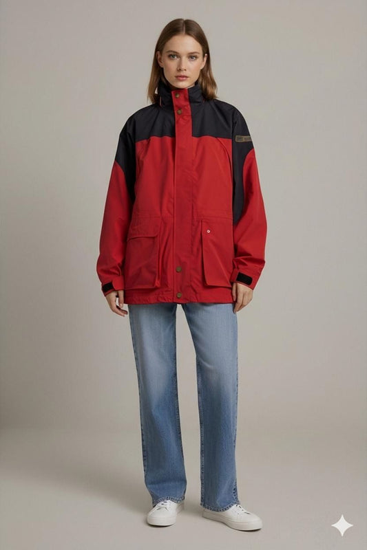 McEarl Original Protection Waterproof Red & Black Windbreaker Jacket