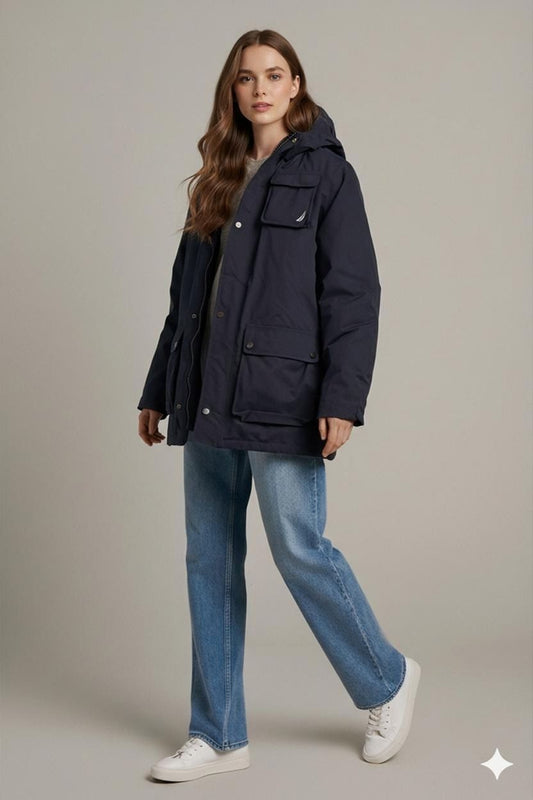 Nautica Navy Parka Jacket - XL/EG Size (18/20)